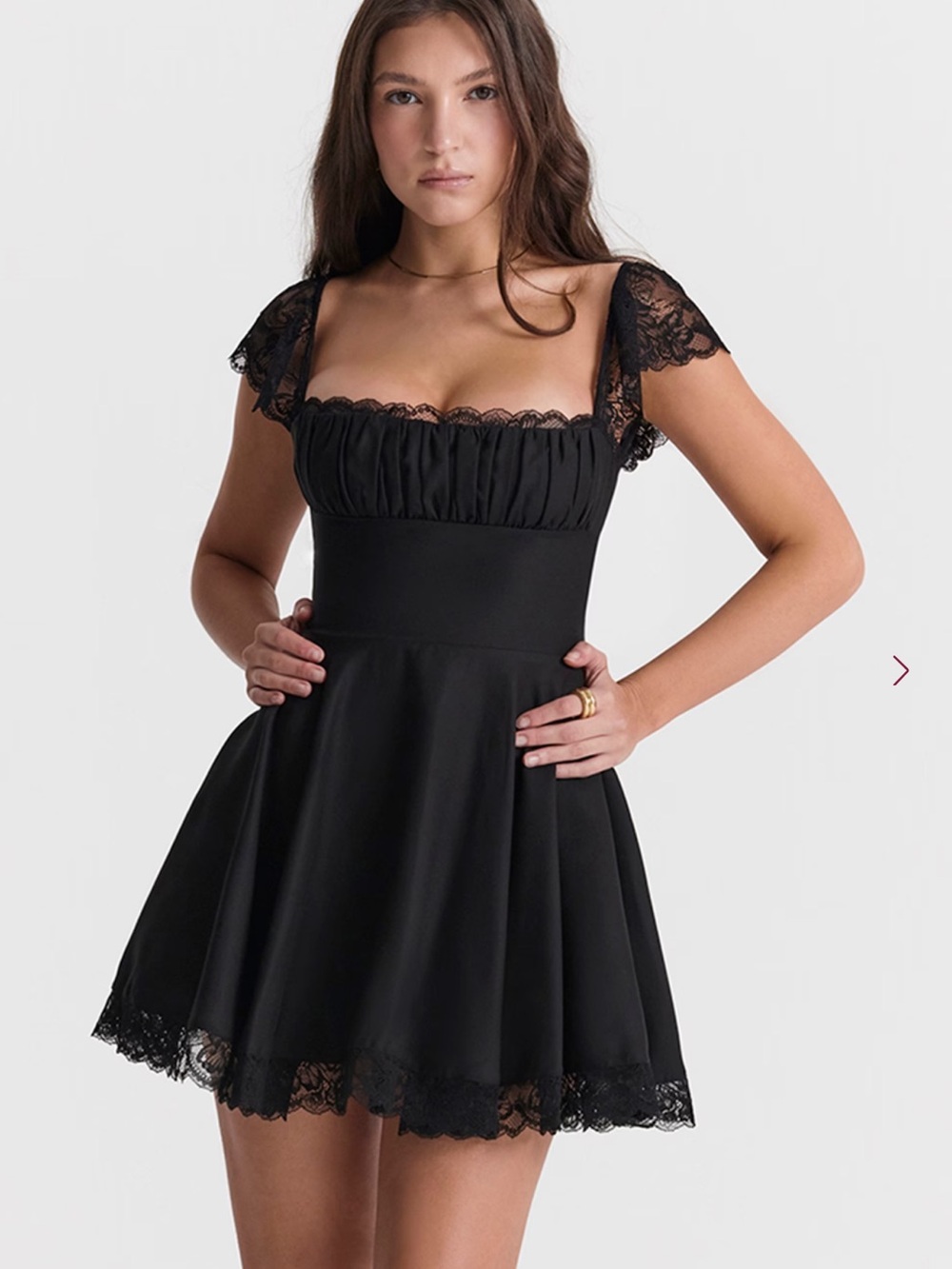 House of CB Kaia Black A-Line Mini Dress Size XS